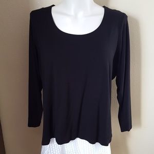 EUC woman's INC black top 3X Long sleeve